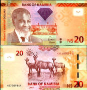 *20 Dolárov Namíbia 2011-13, P12 UNC - Kliknutím na obrázok zatvorte -